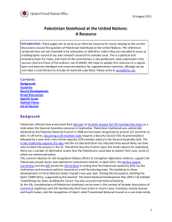 Palestinian Statehood at the United Nations: A Resource