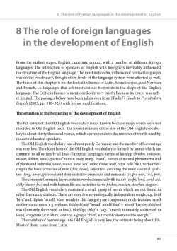 8 The role of foreign languages in the development of English