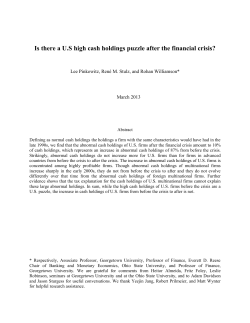 Is there a U.S high cash holdings puzzle after the financial crisis?
