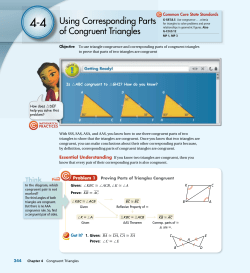 4-4 Using Corresponding Parts of Congruent Triangles