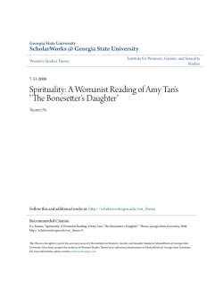 Spirituality: A Womanist Reading of Amy Tan`s