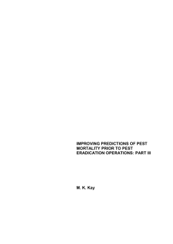IMPROVING PREDICTIONS OF PEST MORTALITY PRIOR TO PEST