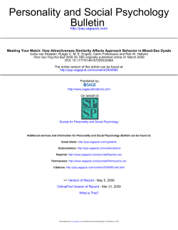 Bulletin Personality and Social Psychology