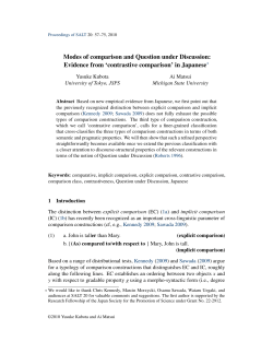 Modes of comparison and Question under Discussion: Evidence