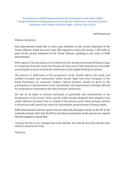 Fian international would like to draw your attention to the second