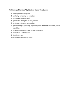 A Mystery of Heroism vocabulary list