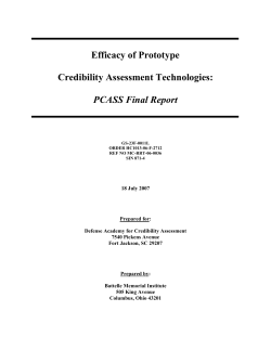 Efficacy of Prototype Credibility Assessment