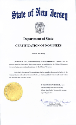 Official List - NJ Division of Elections
