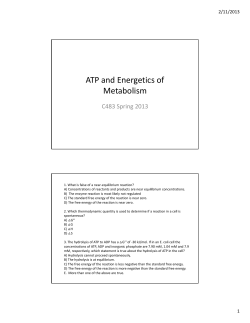 ATP and Energetics of Metabolism