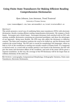 Using Finite State Transducers for Making Efficient