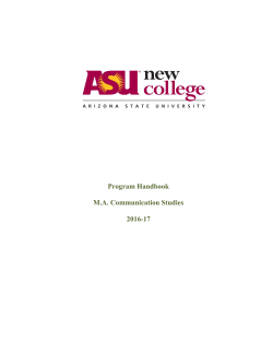 MACS Program Handbook - New College of Interdisciplinary Arts