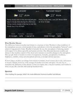 The difference between weather and climat