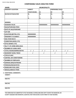 A-1 Comp. Sales &ndash; Comparable Sales Analysis Form