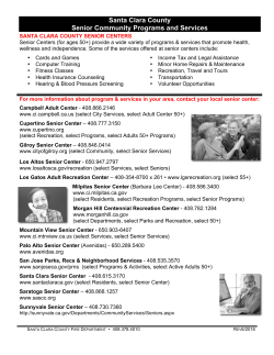 Senior Community Programs and Services in Santa Clara County