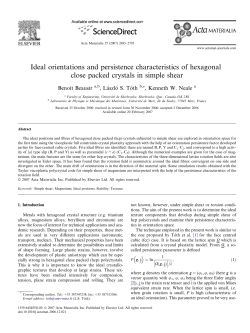 Ideal orientations and persistence characteristics of hexagonal close