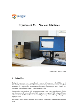 Experiment 23. Nuclear Lifetimes