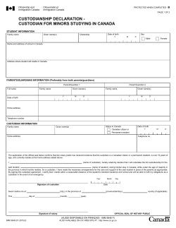 Custodianship Declaration - Citoyennet&eacute; et Immigration Canada