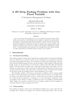 A 2D Strip Packing Problem with One Fixed Variable