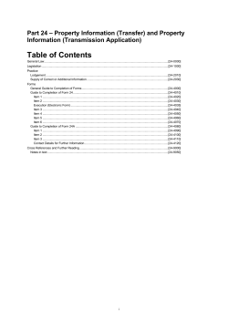 Part 24 &ndash; Property Information (Transfer) and Property Information
