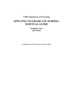 applying to graduate school: survival guide