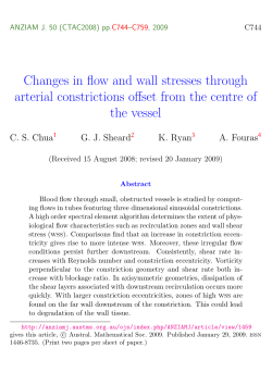 Changes in flow and wall stresses through arterial constrictions