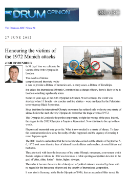 Honouring the victims of the 1972 Munich attacks