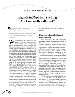 English and Spanish Spelling: Are They Really Different