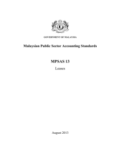Malaysian Public Sector Accounting Standards MPSAS 13