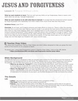 Lesson 3: Forgive Without Limits