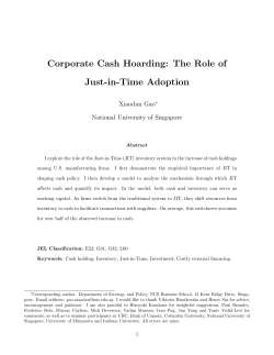 Corporate Cash Hoarding: The Role of Just-in