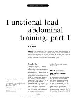 Functional load abdominal training: part 1