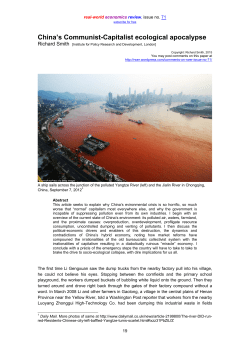 China`s Communist-Capitalist ecological apocalypse
