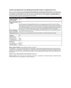 Credit Card Agreement for Helzberg Diamonds Cards