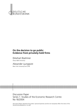 On the decision to go public: Evidence from privately