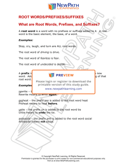 4LA01 Root Words/Prefix/Suffix