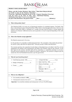 Page 1 of 6 Property Financing-i (Tawarruq) Baiti Home Financing