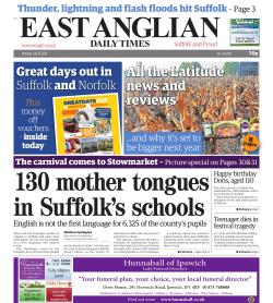 130 mother tongues in Suffolk`s schools EADT