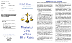 Mississippi Crime Victims Bill of Rights BROCHURE