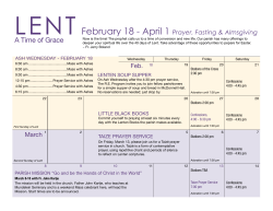 Our Lent Events Calendar