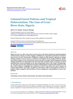 Colonial Forest Policies and Tropical Deforestation