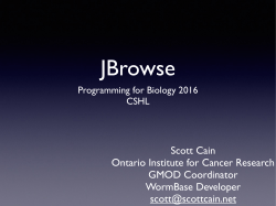 GMOD and JBrowse - Programming for Biology 2016