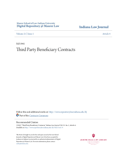 Third Party Beneficiary Contracts