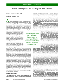 Acute Porphyrias: A Case Report and Review