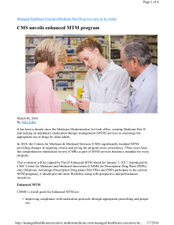 CMS unveils enhanced MTM program