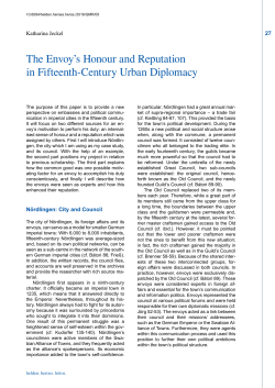 The Envoy`s Honour and Reputation in Fifteenth