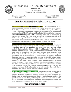 PRESS RELEASE - Richmond Police Department