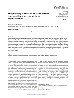 The puzzling success of populist parties in promoting women`s