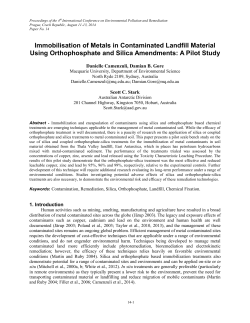 Immobilisation of Metals in Contaminated Landfill Material Using