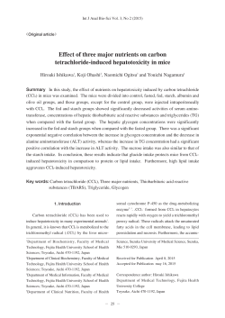Effect of three major nutrients on carbon tetrachloride