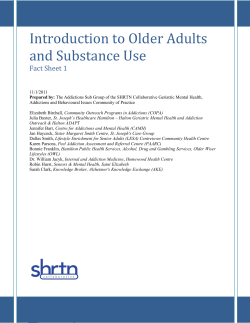 Introduction to Older Adults and Substance Use